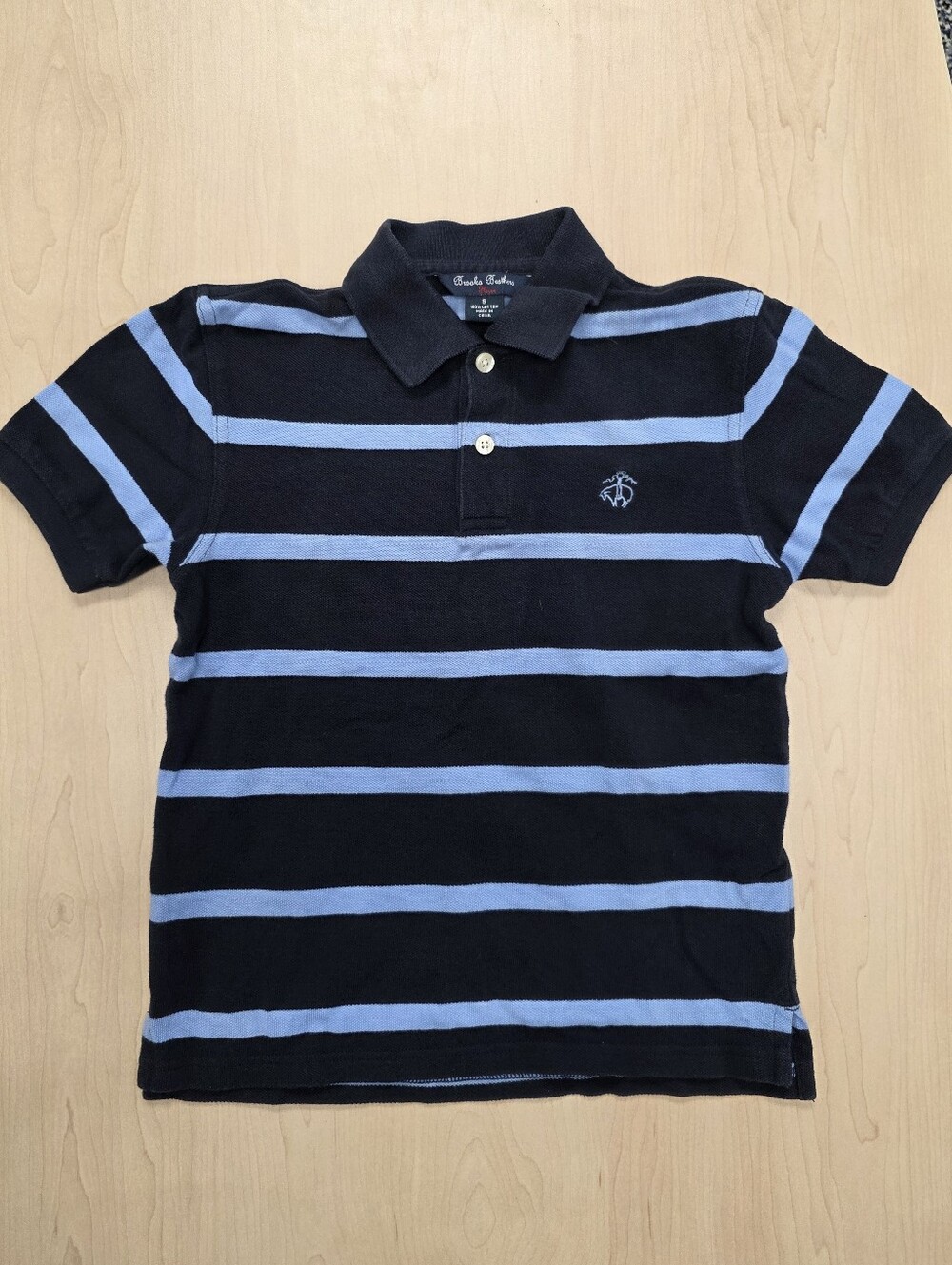 Brooks Brothers Navy & Light Blue Striped Polo Shirt